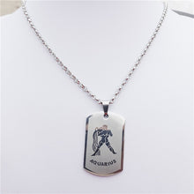 Load image into Gallery viewer, Zodiac 12 Horoscope Pendant Stainless Steel Constellations Necklace Jewerly For Men Women