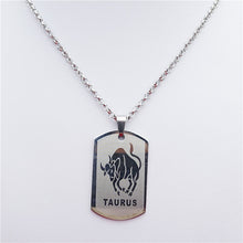 Load image into Gallery viewer, Zodiac 12 Horoscope Pendant Stainless Steel Constellations Necklace Jewerly For Men Women