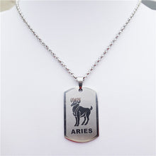 Load image into Gallery viewer, Zodiac 12 Horoscope Pendant Stainless Steel Constellations Necklace Jewerly For Men Women