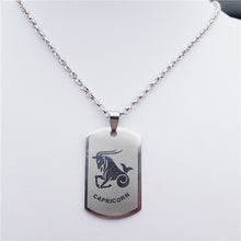 Load image into Gallery viewer, Zodiac 12 Horoscope Pendant Stainless Steel Constellations Necklace Jewerly For Men Women